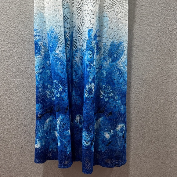 🌸 Venus Spaghetti Strap Tie Front Lined Blue & White Floral Maxi Dress – SZ S - Picture 5 of 5